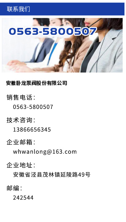 安徽臥龍泵閥-產品列表